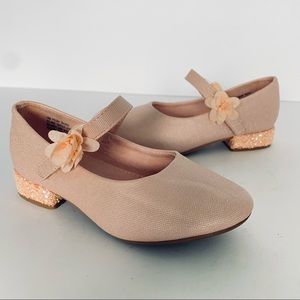 Girls pink sparkle dress shoes